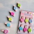 6 Cute button Mini Pegs